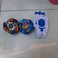 Beyblade Takara Tomy Burst Geist Fafnir, Beyblade Takara Tomy Burst Valkyrie, & bebylade launcher to