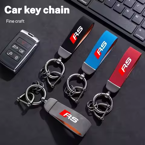 Fashion Suede Car Keychain Key Ring Chain Decoration Pendants Keyring Holder Accessories For Audi RS