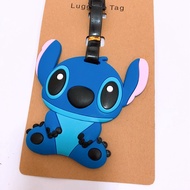 Boarding Pass Blue Big Ears Stitch Luggage Tag PVC Soft Rubber Luggage Sign Pendant
