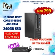 HP ELITEDESK 800G1 (Refurbished Desktop/Used PC) Intel® Core™i5-4590S CPU@3.0GHz 4GB RAM/240GB SSD W