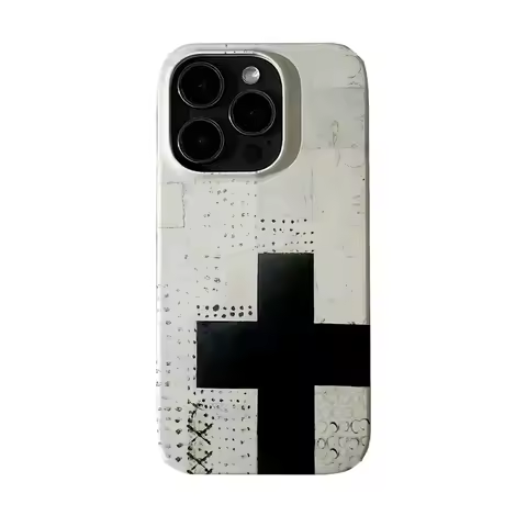 Hot Sale Ins Retro Red Cross Art Jelly Phone Case For iPhone 17 AIR 16 15 14 13 12 11 PRO MAX XSMAX 