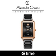[Official Warranty] Alexandre Christie 2920LDBBRBA Women's Black Dial Stainless Steel Strap Watch