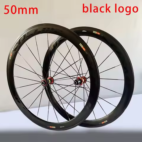 700C Cosmic Elite Road Bike Wheelset, Disc Brake, 40/50mm, Compatible with Shimano Sram, Red Hub