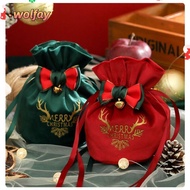 WOLFAY Drawstring Gift Bags, Snowman Velvet Xmas Gift Bag, Festive Supplies Santa Claus Sacks Home Decor Candy Storage Bags Christmas Party