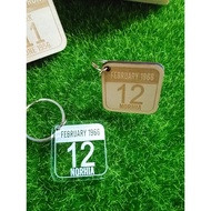 Keychain (POD6) Customize Keychain Engrave Keychain Date Wood Keychain Acrylic Keychain Cute Keychai