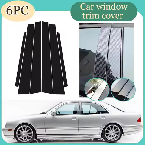 Mercedes Class Door Trim W210 Side 6PCS Gloss Black Pillar Posts Fit For Mercedes Benz E Class W210 