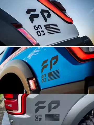1 Pair USA Flag Car Sticker FP Performance Decal Bed Side Rear Wheels Vinyl for F-150 F150 F250 Rapt