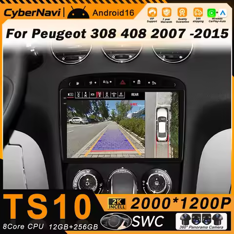 Carplay Android Car Radio For Peugeot 308 408 1 T7 2007 - 2015 Multimedia Player Stereo GPS Navigati