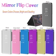 Samsung Galaxy J2 J5 J7 Prime J4 J6 plus Case Clear View Electroplate Mirror Flip Stand cover