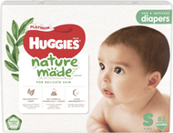 Bỉm tã dán Huggies Platinum Nature Made size S 82 miếng (4-8kg)