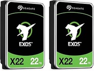 Seagate Exos X22 3.5" Internal Hard Drive - 22TB, 2-Pack, SATA III 6 Gb/s