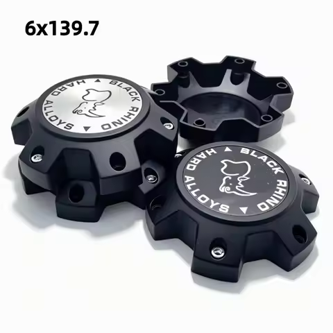 4pcs 139MM Off-road Pickup Black Rhino Logo Emblem 6x139.7 Car Wheel Center Caps Hub Dust Cap Rim Co