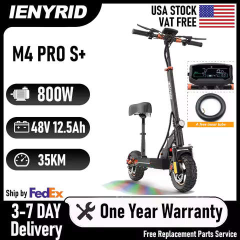 IENYRID M4 Pro S+Electric Scooter 800W Motor 48V 12.5AH Battery 10"Tire Escooter 45km/h Max 40-50KM