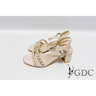 Small Leaf Shoes Shoes (20015 Beige) [Hot Sale Praise] GDC Elegant Metal Chain Thick Heel Roman Sand