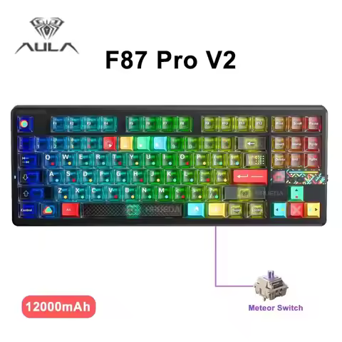 Aula F87 PRO V2 Wireless Gaming Keyboard 10000mAh, 8K Polling SOCD/MT/TGL Tri-Mode, Hot-Swap TKL Cre
