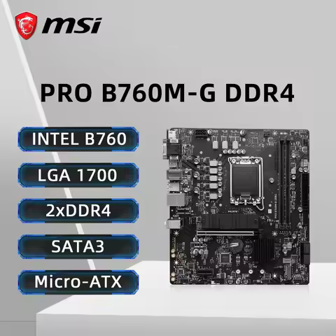 MSI PRO B760M-G DDR4 Motherboard Support i9-14900KF i7-12700KF i5-12400F CPU DDR4 4800MHz 64GB LGA 1