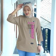 Trendy women's oversized T-shirt Baseball Number LD 120 7/8 Sleeve Latest Premium Sporty T-shirt