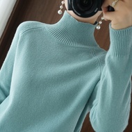Cashmere Turtleneck Thickened Sweater Autumn Winter Loose Knit Sweater Soli