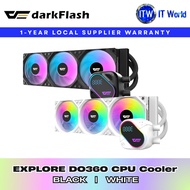 DarkFlash CPU Cooler EXPLORE DO360 ARGB LCD 360mm AIO Liquid Cooler (Black / White) | itw