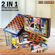 2 in 1 Jutaria Billionaire and Draughts Board Game Classic Fun Challenge Family Friend/Papan Permain