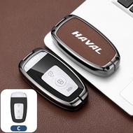 Haval Key Shell Car Key Case Zinc Alloy Leather Key Cover Full Wrap Smart Key Case Anti-fall Protect