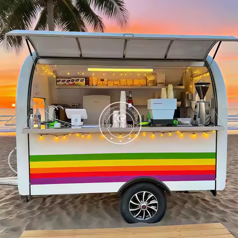 Catering Trailer Type Mobile Fast Food Concession Truck Hot Dog Cart Vending Truck support Customiza