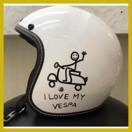 ✾ ❥ ✸ Sticker Vespa Ilove My Vespa Sticker Helmet Vespa Sprint Primavera Lx S universal 14x10cm