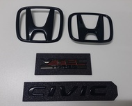 ชุดโลโก้ HONDA สีดำเงา (Black piano) 4 ชิ้น รอบคัน CIVIC FC FK ปี 2015-2020 4ประตู 5ประตู