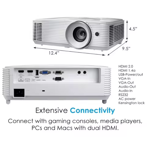 XMSJ Optoma HD39HDR 1080p Projector DLP 4000 ISO Lumens Smart Full HD 3D Education Video Projector 4