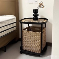 Imitation Rattan Woven Storage New Home Paper Straw Bedside A6T Storage Basket for Bedroom, Laundry 