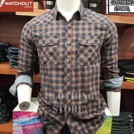 FLANEL KEMEJA PANJANG PRIA LENGAN JEANS WATCHOUT ORIGINAL SDFD654152