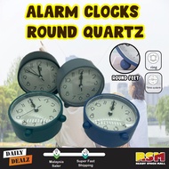 Quartz Analog Clock Mini Round Clock Mini Bed Alarm Clock /Jam Loceng Bulat Quartz