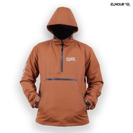Elmour Men's Anorak Allroad Waterproof Windbreaker Jacket Rust HoodieTouring ORANGE