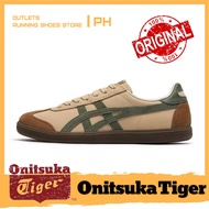 Onitsuka Men's and women's shoes TOKUTEN score brownish green Low-top tiger casual cricket shoes Onitsuka