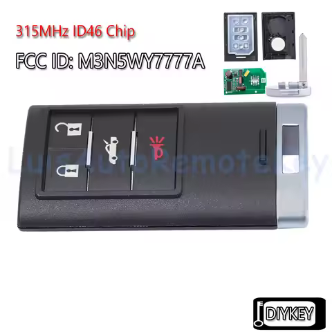 4 Buttons Smart Remote Car Key Fob 315MHz ID46 Chip for Chevrolet Corvette 2005-2013 FCC ID: M3N5WY7