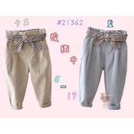 6B2-Autumn Style Bow Fake Laced-Up Elastic Trousers Girls (21362)