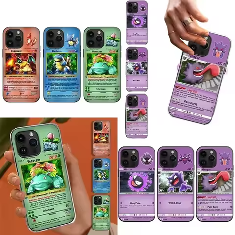 Cute Anime P-Pokemon Charizard Gengar 3D illusion Phone Case for Samsung S23 S21 S22 S24 S25 Ultra P