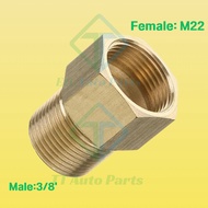 Thread Fitting Adaptor Connector Reducer / Pengurang Bush (3/8" x M22 x 1.5) (M22) Female To 3/8" Ma