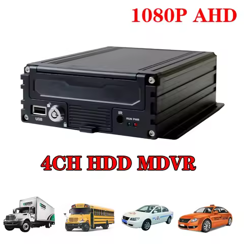 HDD MDVR 4CH Truck CCTV DVR HDD GPS Car Recorder 4G Automotive Bus Taxi Mobile DVR Truck Cargo Black