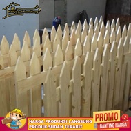 Pagar Kayu Teras Rumah / Dekorasi Pagar Taman Aesthetic / Pagar kayu Minimalis 100 x 60 Cm