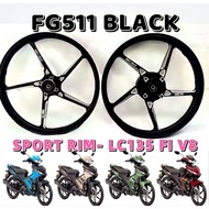 LC135 FI V8 SPORT RIM FG511 CNC COLOUR BLACK LC135 FUEL INJECTION SP522 SP505 4 BATANG SUPERFLY BLUE