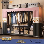 WFT 【All Steel Frame】Folding  Wardrobe Simple Open Wardrode Household Bedroom Non Installation Cloth Wardrobe