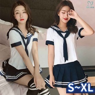 Sailor Uniform cos Student Pleated Skirt Plus Size Cosplay Cross-Dressing Party Sexy Clothes JK