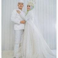 gaun pengantin muslimah coupple gaun akad wedding dress muslimah