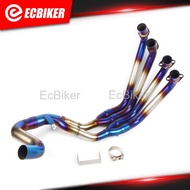 Honda CB650F Exhaust Header Blue