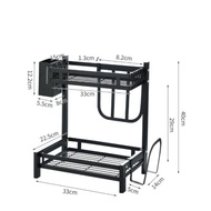 Kitchen Rack Organizer Dish Drainer Stainless Steel Dish Rack Shelf Rak Singki Pinggan Mangkuk Besi