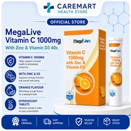MEGALIVE VITAMIN C 1000MG WITH ZINC & D3 40'S (EXP: 12/2027)