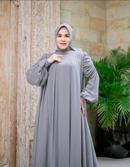 . K-FASHION Gamis Set Hijab Terbaru Kekinian Baju Wanita Lebaran Model Baru Import Viral Outfit Mode