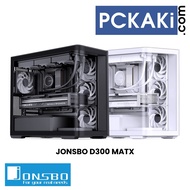JONSBO D200 D300 BLACK / WHITE CURVE TEMPERED GLASS MATX DESKTOP CASE