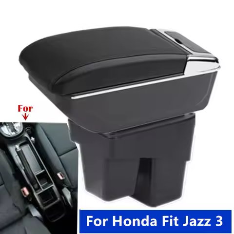 For Honda Jazz Armrest box For Honda Fit Jazz 3 2014-2019 Car Armrest Box Storage Box Interior Dedic